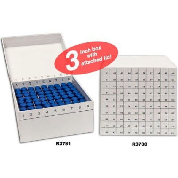 Mtc Bio MTC Bio FlipTop Cardboard Freezer Box with Hinged Lid, 81 Place, Assorted, 5 Pack R2781-A